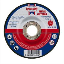 Faithful Depressed Centre Metal Cut Off Disc 115 x 3.2 x 22mm