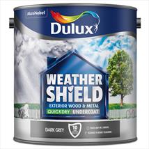 Dulux Weathershield Exterior Quick Drying Undercoat Dark Grey 2.5 Ltr