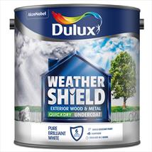 Dulux Weathershield Exterior Quick Drying Undercoat Pure Brilliant White 2.5 Ltr