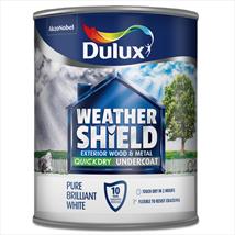 Dulux Weathershield Exterior Quick Drying Undercoat Pure Brilliant White 750ml