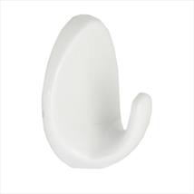 Self-Adhesive Hook White Oval 38mm Pk of 2