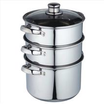 KitchenCraft Stainless Steel Three Tier 20cm Steamer