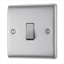 BG Nexus Brushed Steel 20A 16AX 1-Gang 2-Way Light Switch