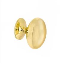 Securit Oval Cupboard Knob Polished Brass 35mm