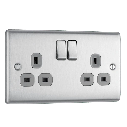 Brushed Steel Switches & Sockets